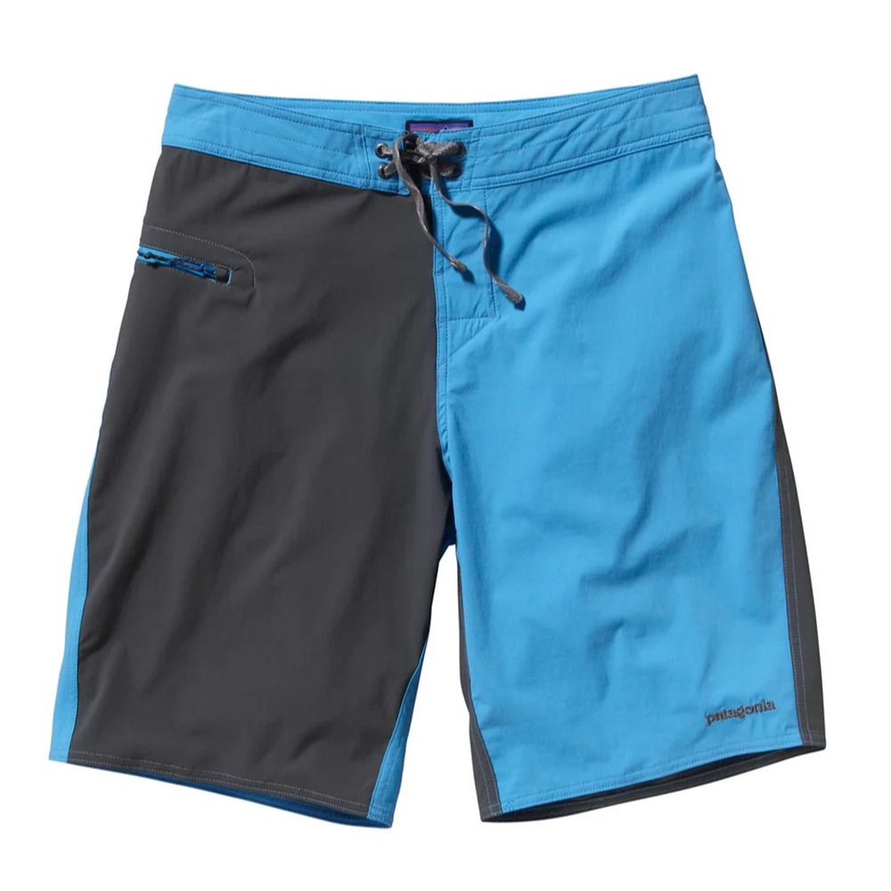*Flawed Patagonia Men's Stretch Wavefarer Board Shorts Blue Gray Trunks Size 38 - Picture 2 of 13